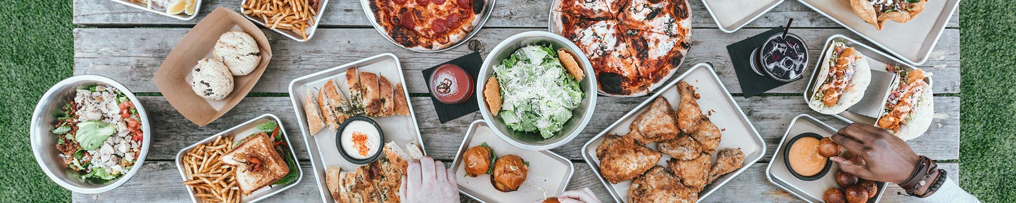 Overhead view of food