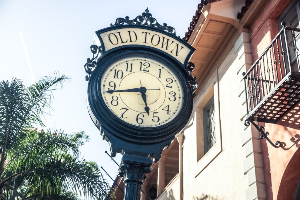 The Clock at the Old Town Santa Barbara, California